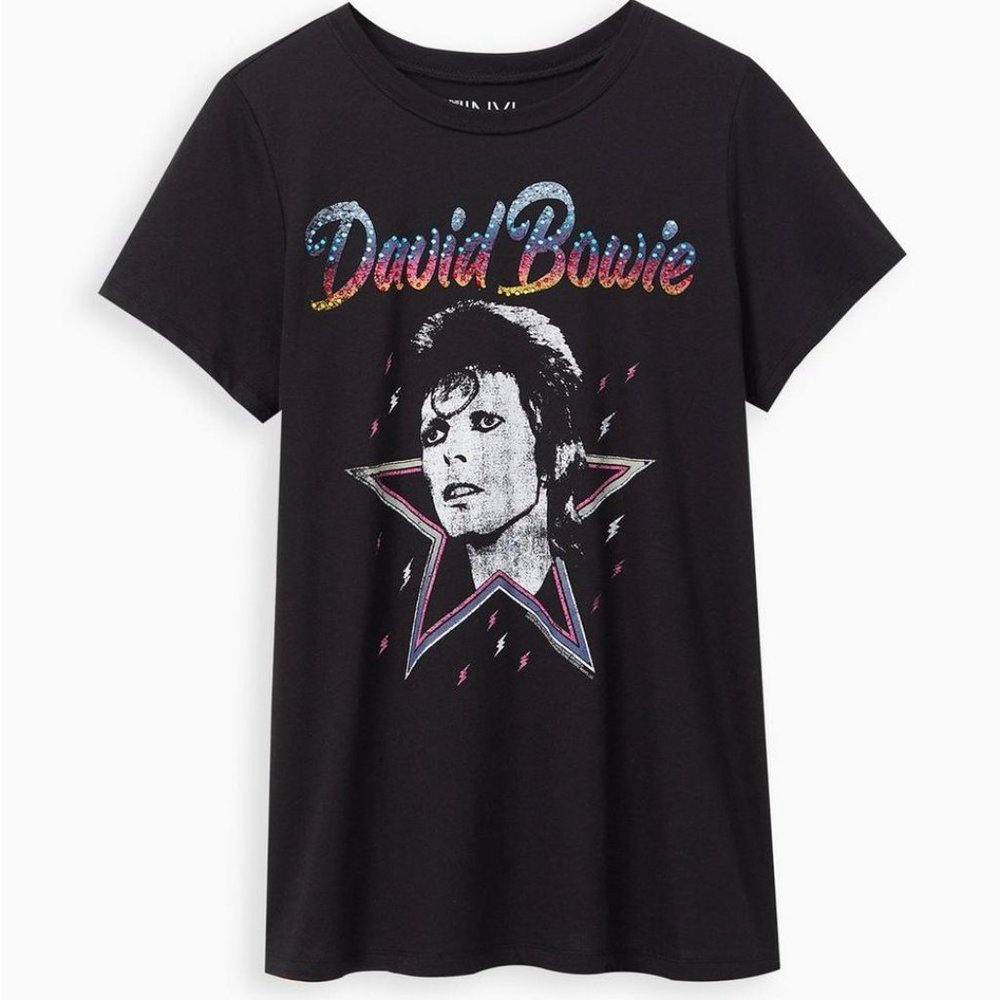 Torrid Classic Fit Crew Tee - David Bowie Black sz 5